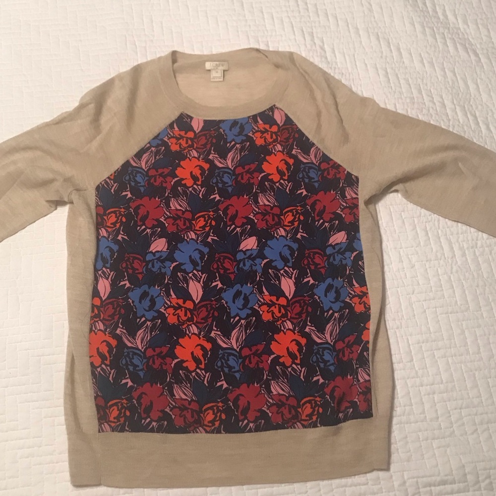 J.Crew floral silky sweater